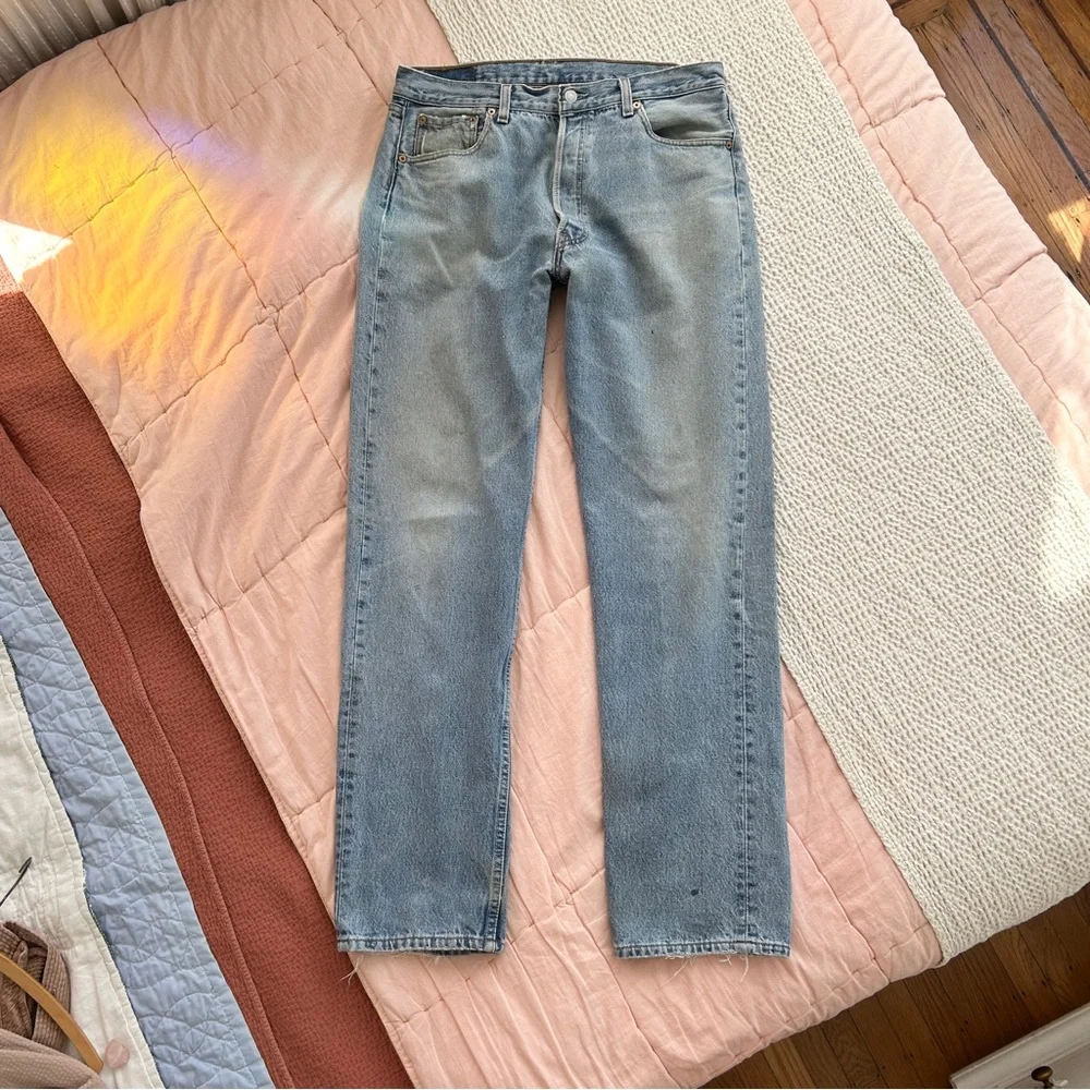 Vintage USA Made Levis 501 Denim Blue Jeans 36x34